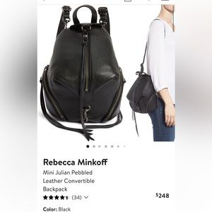 Rebecca minkoff mini julian pebbled leather backpack